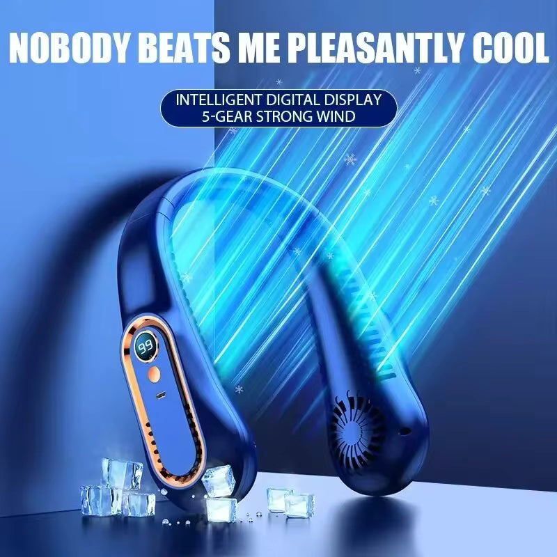 ✨ USB Rechargeable Mini Neck Fan – Hands-Free Cooling Anytime, Anywhere