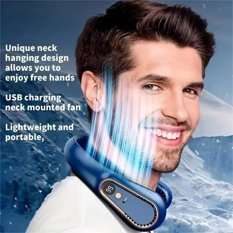 ✨ USB Rechargeable Mini Neck Fan – Hands-Free Cooling Anytime, Anywhere