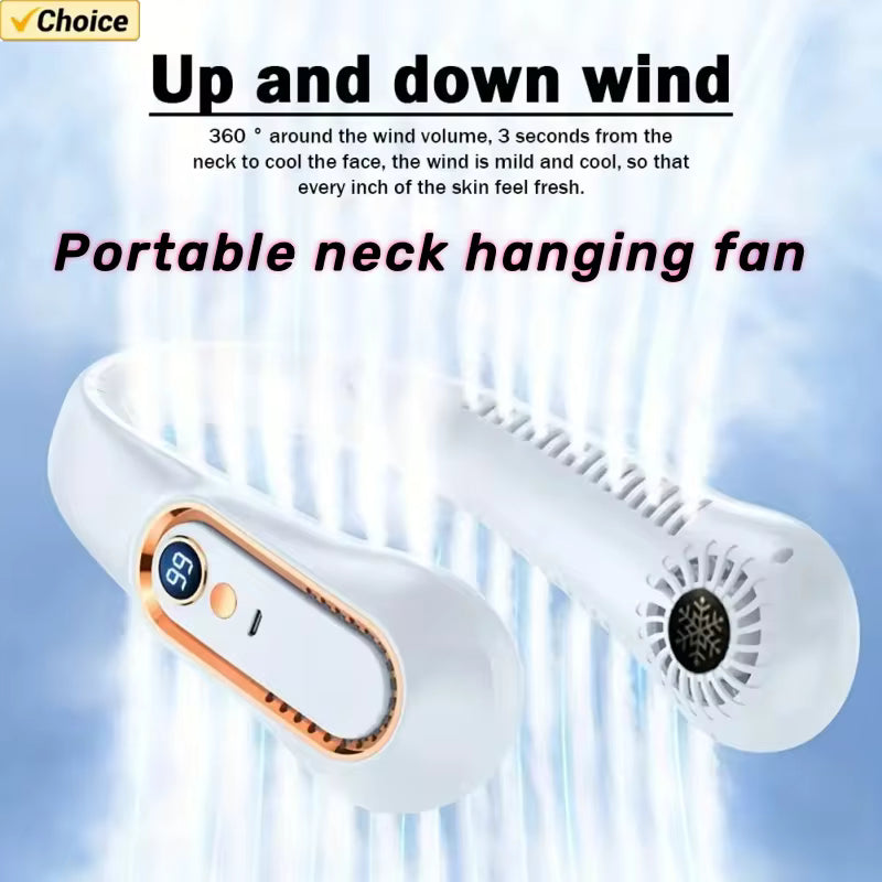 ✨ USB Rechargeable Mini Neck Fan – Hands-Free Cooling Anytime, Anywhere